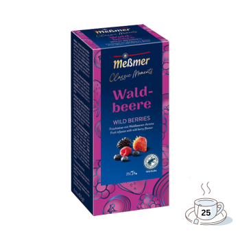 Meßmer Classic Moments Waldbeere, Früchtetee, Teebeutel im Kuvert, 2. Entnahmefach/displaytauglich, 62,5g